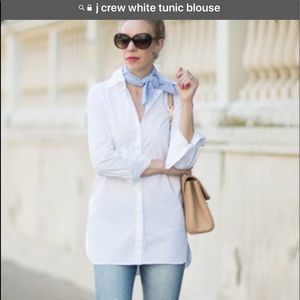 J.Crew white button down tunic blouse